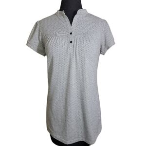 Liz Lange for Target maternity polka dot top gray black short sleeve size medium